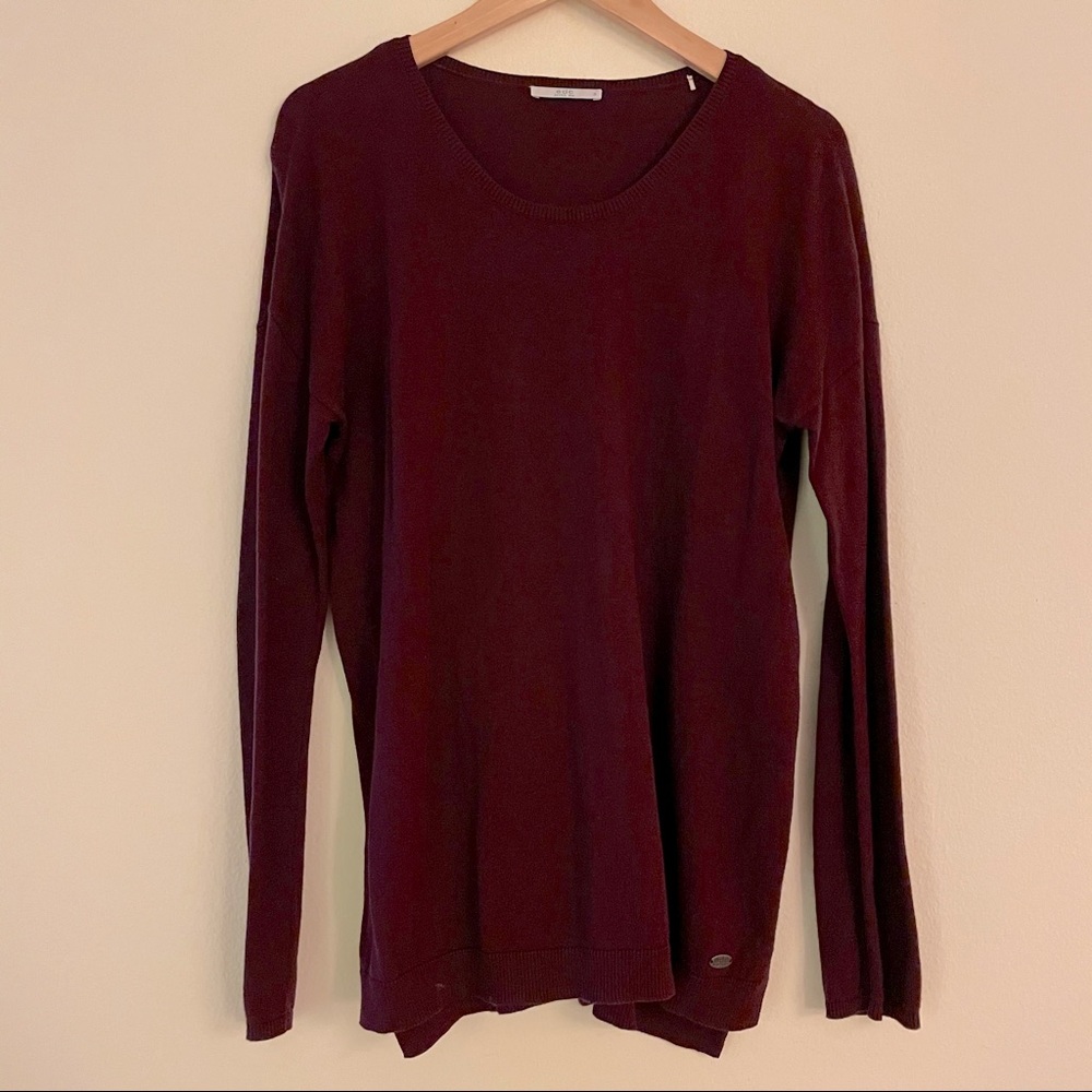 Esprit EDC lightweight sweater in burgundy